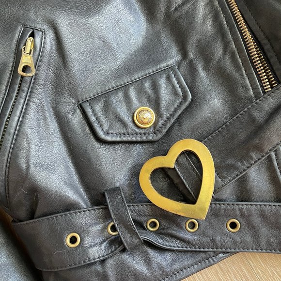 Auc Versace Leather Bomber Black Jacket - Picture 9 of 17